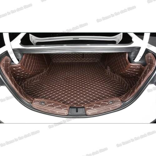 Leather Car Trunk Mat Cargo Liner for ford mondeo 2014 2015 2016 2017 2018 2019 2020 2021 fusion rear boot cover seat accessory