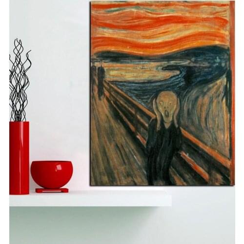 Scream Classic Abstract Watercolor Oil Painting Print on Canvas Wall Art Picture for Living Room Vintage Home Decoration Poster