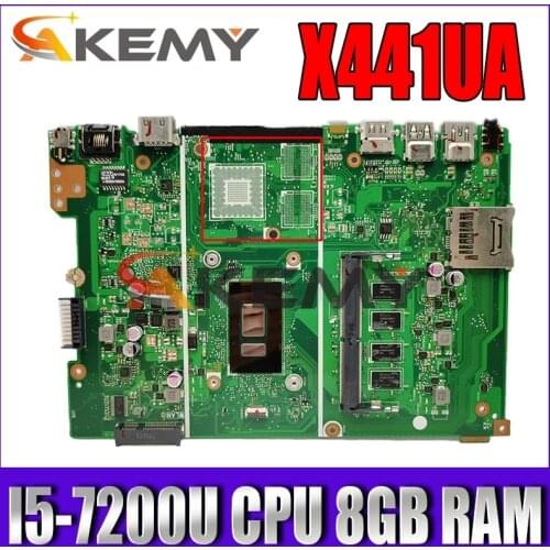X441UA mainboard I5-7200U CPU 8GB RAM For ASUS X441UA X441UV X441UB X441UQ X441U A441U F441U Laptop Motherboard tested full ok