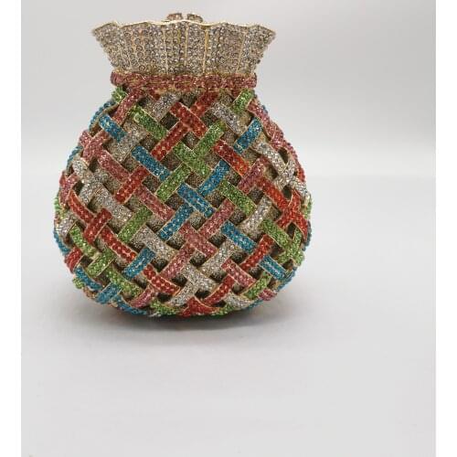 Fashion Luxury Gold Silver Crystal Diamond Evening Bag Designer Famous Banquet Clutch Bag Wedding Encrusted Clutches Bags Purse