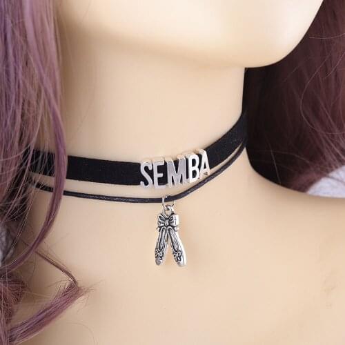 Fashion SEMBA Choker Necklace dance shoes Charm Pendant Velvet handmade Collar Gothic Jewelry choker for women