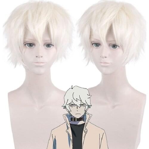 Ogami shirou Anime Cosplay wig BNA, new animal, 30cm, beige, synthetic short hair, postizo ogami shirou