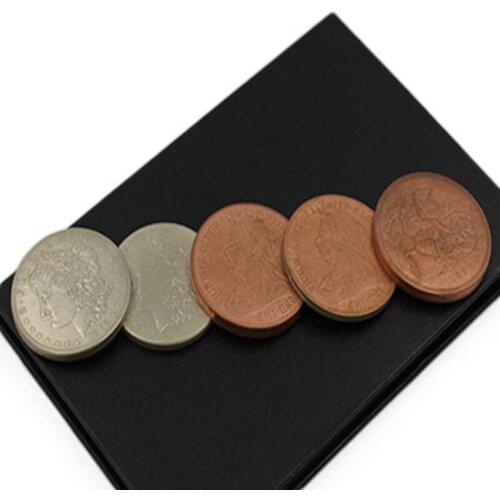 Hopping Morgan by Q Magic Gimmick coins With Expanded Shell Coins & English Penny Magic tricks Close up Illusions Fun Magia Toys