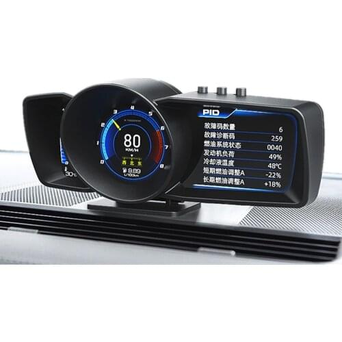 SDAO English Version OBD2 digital turbo boost oil pressure temperature gauge for car Afr RPM Fuel level Speed EXT Oil Meter