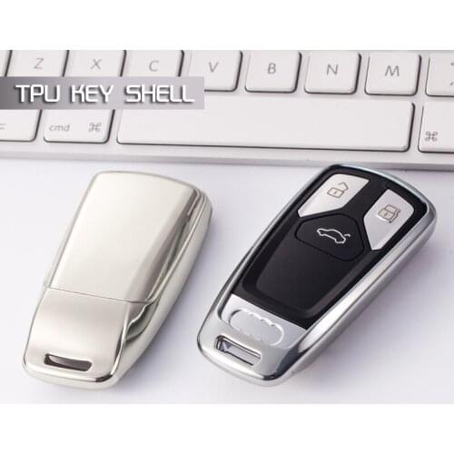 Silver Soft Protective key Case Shell Cover for AUDI A5 A7 S6 Q5 A4L A6L A8L