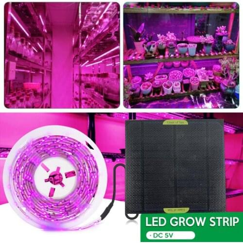 Solar Plant Lamp Belt 5V Plant Growth Lamp 2835 Lamp Bead Growth Lamp Strip Full Spectrum Plant Lamp Silicon Solar Panel