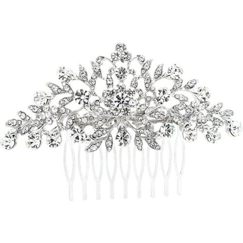 Wedding Bride Bridal Floral Veil Hair Comb Head Pieces Hair Pins Jewelry Accessories FA2944