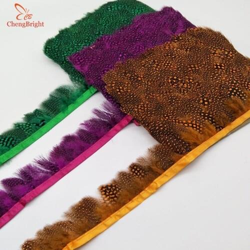 ChengBright Beatiful 1Yards Pheasant Feathers Trim Fringe 4-6cm/2-3inch width Decorative Craft Feather Trim Feather Ribbon DIY