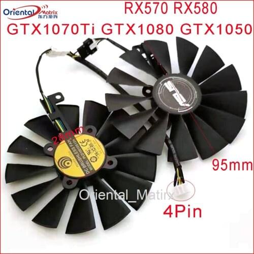PLD10010S12H 12V 0.30A 95mm VGA Fan For ASUS GTX 1080 Ti GTX 1070 TI GTX 1050 Ti RX580 RX570 RX470 Graphics Card Cooling Fan