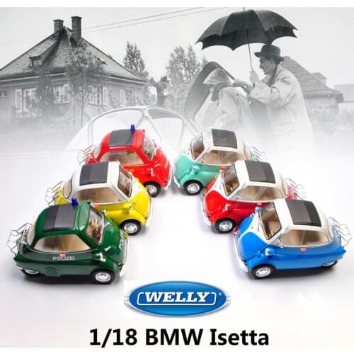 WELLY 1:18 Scale Diecast Car BMW Isetta Simulator Classic Model Car Alloy Metal Toy Car For Kid Gift Craft Decoration Collection