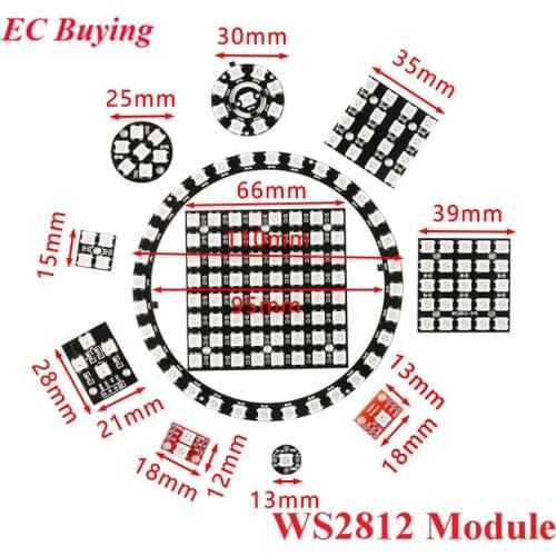 WS2812B WS2812 LED 5050 RGB Colorful Full Color Drive Development Board Built-in DIY Display Module DC 5V for Arduino