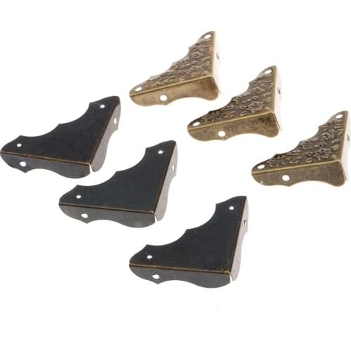 12pcs Metal Corners Wooden Box Brackets Case Protectors Jewelry Wine Gift Box Wooden Corner Protector Guard Furniture Hardware
