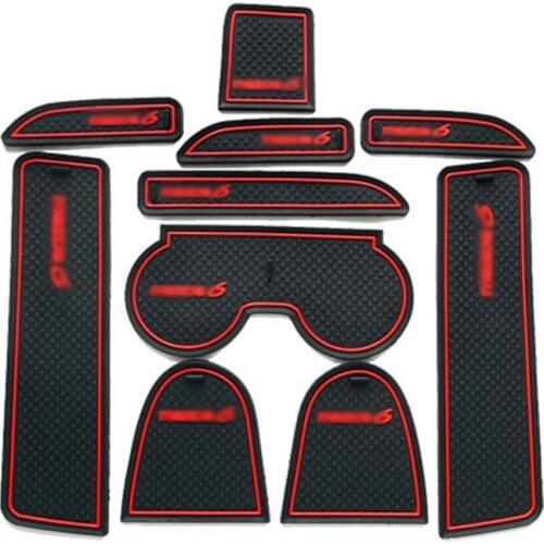 1set Non-Slip Interior Soft Rubber Door Panel Mats Cup Holder Pad For Mazda 6 2003-2005