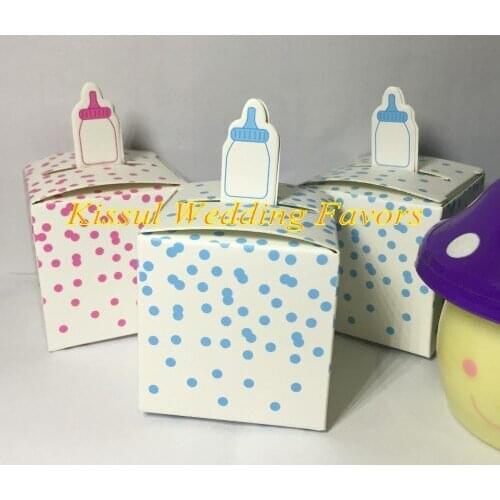 100Pcs/lot) Baby Birthday Party Decoration Gift box of Pink Baby Bottle Favor Box For baby shower gift box and baby candy box