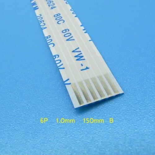 2PCS New FFC FPC flat flexible cable 6pin 1.0mm pitch 6 pin Reverse Length 150mm 15cm Width 7mm Ribbon Flex Cable
