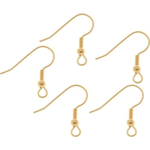 400pcs/lot Stainless Steel Ear Wires Wholesale Gold Earrings Hook for DIY Jewelry Earring Making Accessories
