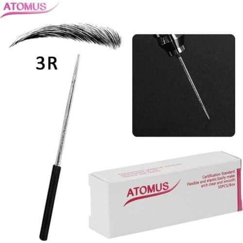 50pcs Tattoo Needles Shading Blades 2r 3r White Fog Black Liner Eyebrow Lips Microblading Needles 3R Agulhas Tebori Permanent