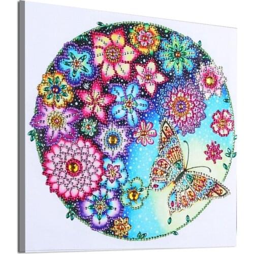 5D diamond embroidery circle diamond special Alien cartoon painting butterfly flower rhinestone crystal painting home decoration