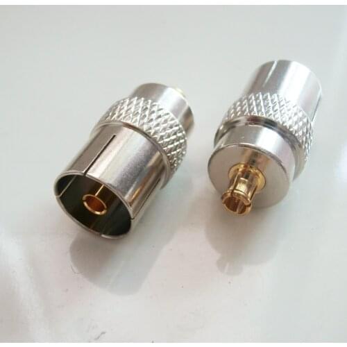 75ohm MCX To IEC DVB-T TV PAL Connector Socket MCX Male To IEC Female Plug MCX - IEC Nickel Plated Straight Coaxial RF Adapters