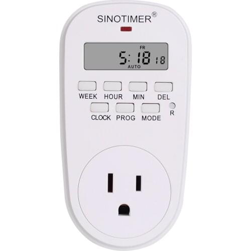 American US Plug Outlet Electric 7 Day Weekly Programmable Digital Timer Socket Plug Switch Time Relay Clock Power AC 120V 60Hz