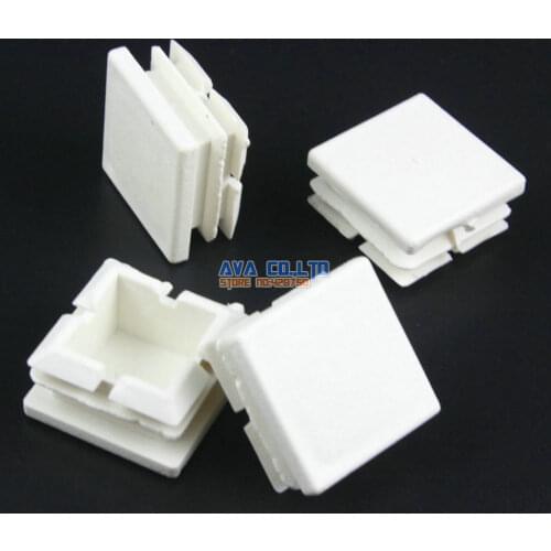 80 Pieces 25x25mm White Square Plastic Insert Cap Tube End Cover Cap