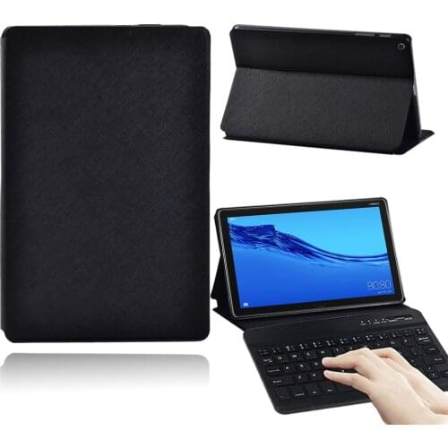 Tablet Case for Huawei MediaPad M5 Lite/M5 10.8 Inch Leather Scratch Resistant Cover Case + Portable Bluetooth Keyboard + Stylus