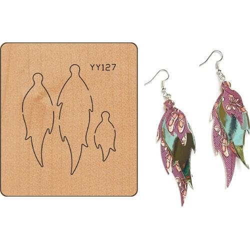 Wood die-cut clipboard process leaf-type earring pendant knife mold YY127 is compatible with most manual die-cutting