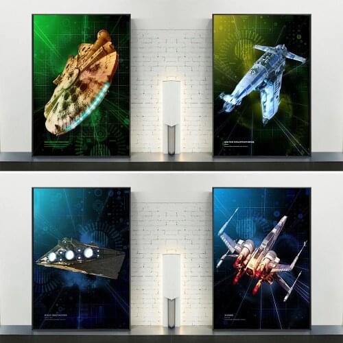 Disney Star Wars Vehicles Canvas Paintings on the Wall Art Posters and Prints Millennium Falcon Decor Pictures For Living Room