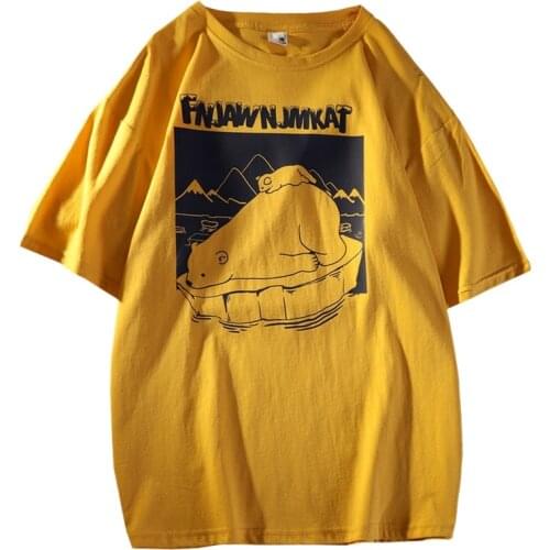 Short Sleeve Fashion Summer Women T Shirt Print Harajuku Cartoon Drifting Parent-child Polar Bear Tees Fnjawnjmkat Letter Tops
