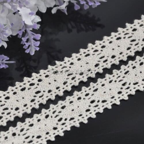 Hot 5Yard Beige Cotton trimming Clother Accessories Craft Sewing 22mm L100