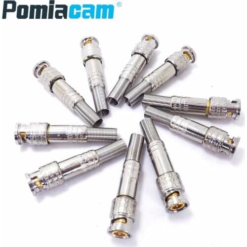 20pcs/lot BNC Male Connector for RG-59 Coaxical Cable Adapter for CCTV Camera BNC Connector Brass End Crimp Cable Screwing