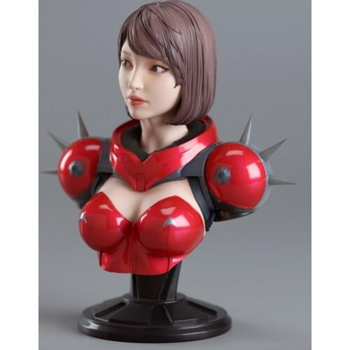1/6 the future Space girl soldier bust with base toy Resin Model Miniature Kit unassembly Unpainted
