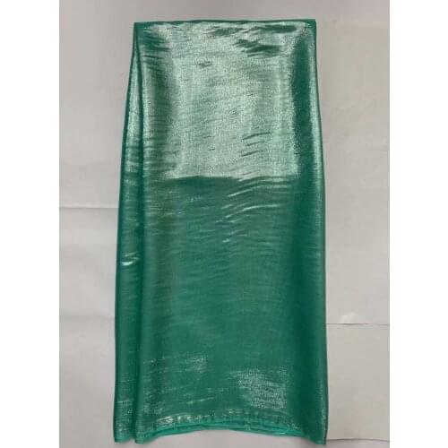 Fashion Design African Soft Silk Fabric Top Quality Nigerian Material 100%Silk Gold Leather Fabircs 5Yards