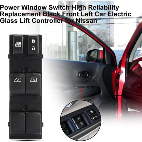 Power Window Switch High Reliability Replacement Black Front Left Car Electric Glass Lift Controller 25401-ZN50C for Nissan