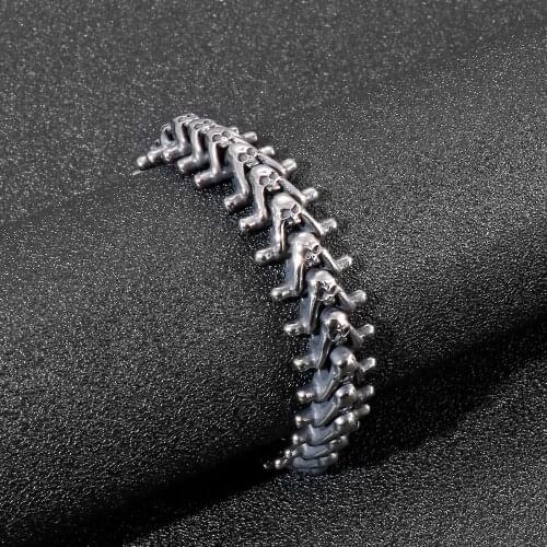 Mans Bracelets 15mm Skull Centipede Bracelet Men Stainless Steel Gothic Dropship Jewelry Store
