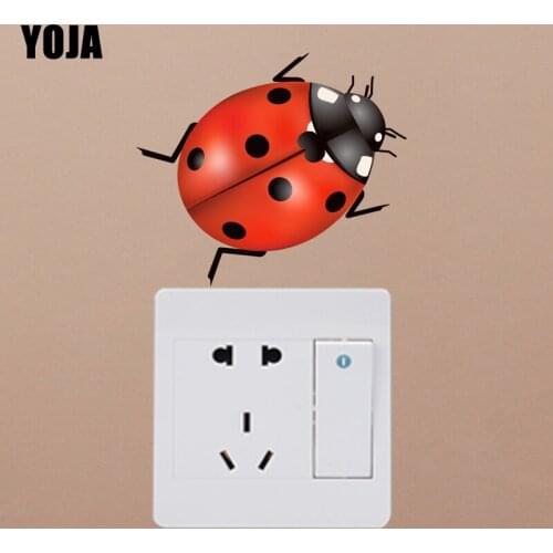 YOJA Switch Decal Coccinella Septempunctata Coloured Wall Sticker Children Room Home Decor 12ss0579