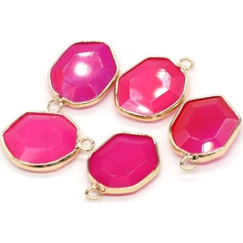 Natural Stone Faceted Red Rhodochrosite Pendant Oval Synthetic Red Rhodochrosite Charms for Jewelry Making DIY Necklace 17x24mm