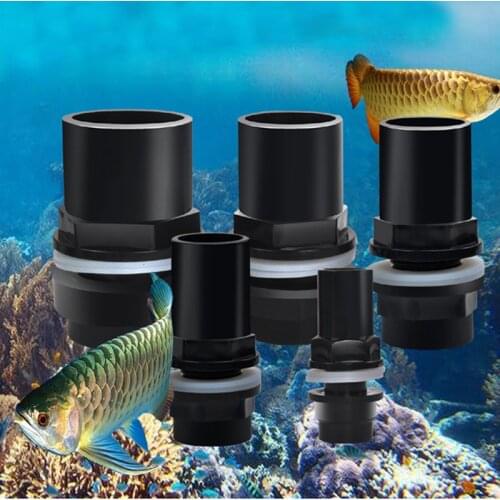 NuoNuoWell 40mm 50mm Aquarium Straight Tank Connector PVC Waterproof Pipe Joint Fish Tank New Black