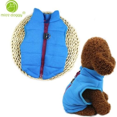 Pet Clothes Dog Winter Coats Warm Jackets Tank Tops Padded Vest with D-ring Harness For Small Dogs Coat Outerwear Pet Supplies