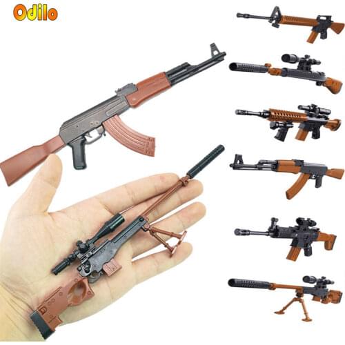 Hot Game DIY Building Blocks Toys Gun 98K AWM Guns Mini Simulation Assemble Gun Model Military Christmas Gift Toy for Boys