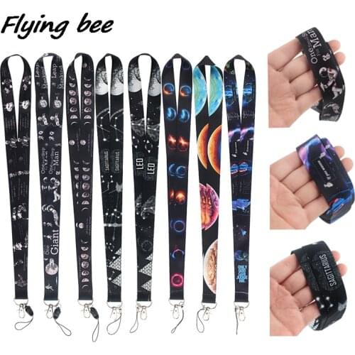 Flyingbee Planet Sagittarius Leo Creative Lanyard Badge ID Lanyards Mobile Phone Rope Key Lanyard Neck Straps Accessories X1219
