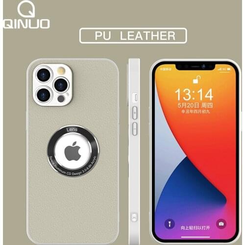Luxury Leather Shockproof Bumper Phone Case For iPhone 12 11 Pro Max XS XR X 7 8 Plus Camera Protection Soft Silicone Cover LOGO