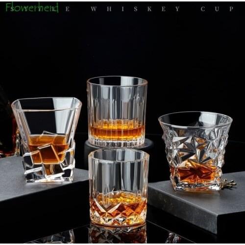 European-style Lead-free Whiskey Glass Glass Cup Home Wine Glass Creative Large Beer Glass Spirit Wine Set Drinkware Barware