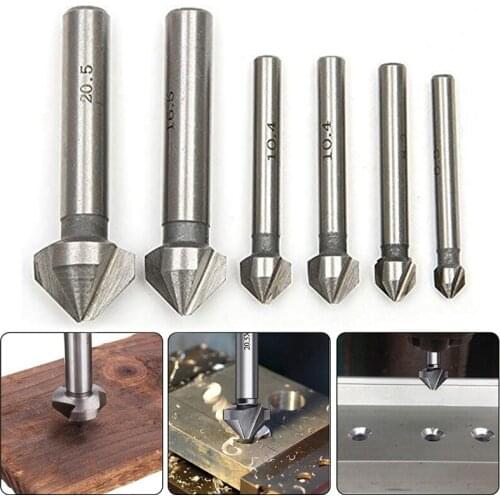 4pcs 6.3-20.5MM 90 Degree Countersink Drill But Set Titanium Coated Chamfer Cutter Drill Bit Metal Cutting Drill Chamfering