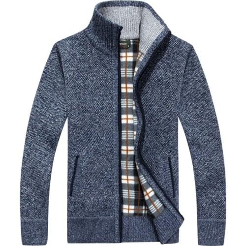 Sweater Men Autumn Winter Casual Thick Warm Cashmere Wool Cardigan Zipper Sweatercoats Knitwear Sweaters Jacket Sueter Masculino