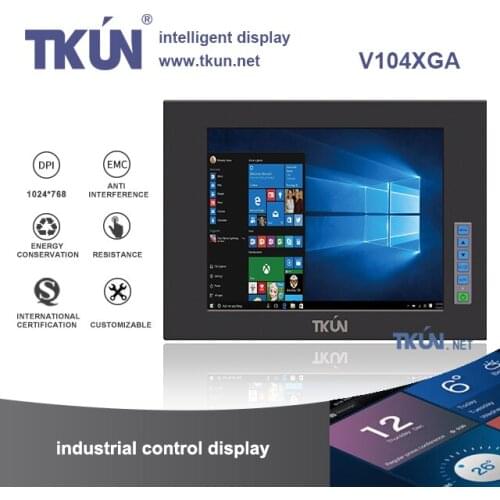 TKUN 10.4 inch industrial grade embedded touch screen monitor with USB V104XGA/V104SVGA