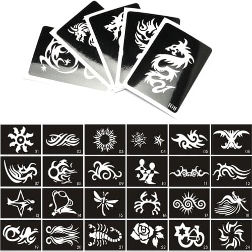 Free Shipping 200pcs Indian Henna Tattoo Stencils,Temporary Glitter Airbrush Henna Tattoo Templates Stencil For Painting