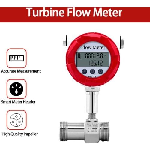 Turbine Flow Meter for Water Methanol Diesel Gasoline Petrol Alcohol SS304 4-20mA RS485