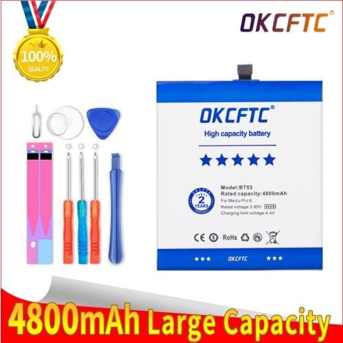 High Quality 4800mAh Original Battery BT53 BT53S For Meizu Pro 6 M570M M570Q M570H / Pro 6S Pro6S M570Q-S Mobile Phone Batteries