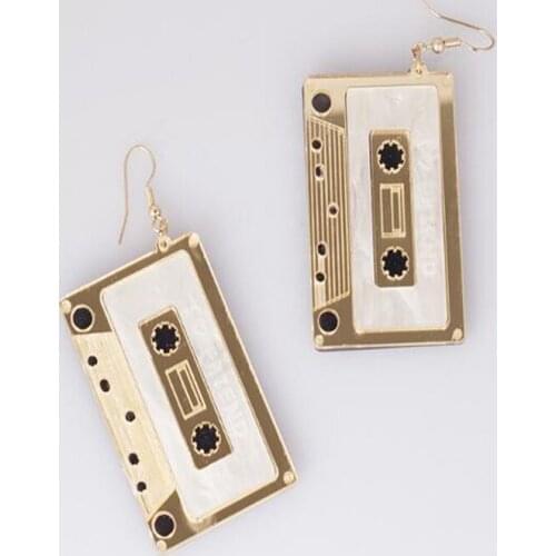 Punk Biker Personality Night Club Acrylic Tape Earrings for Women Girls Female Statement Jewelry 3 Colors Unique Fashion Earring